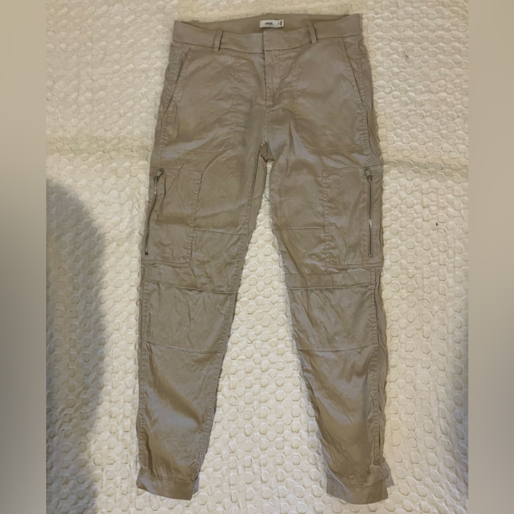 Vince Tan Cargo Jogger Pants with Zipper Pockets Size 0
